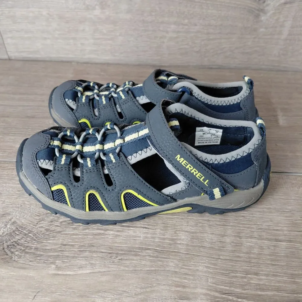 Merrell Sandals Kids 3 Gray Hydro H2O Hiker Slip On Outdoor Hiking Beach Shoes